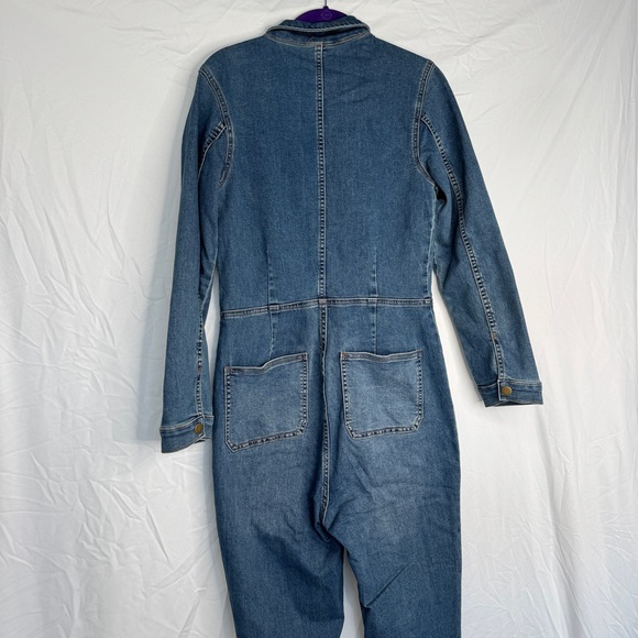 Free People Lennox Denim Jumpsuit Size M - Picture 6 of 6